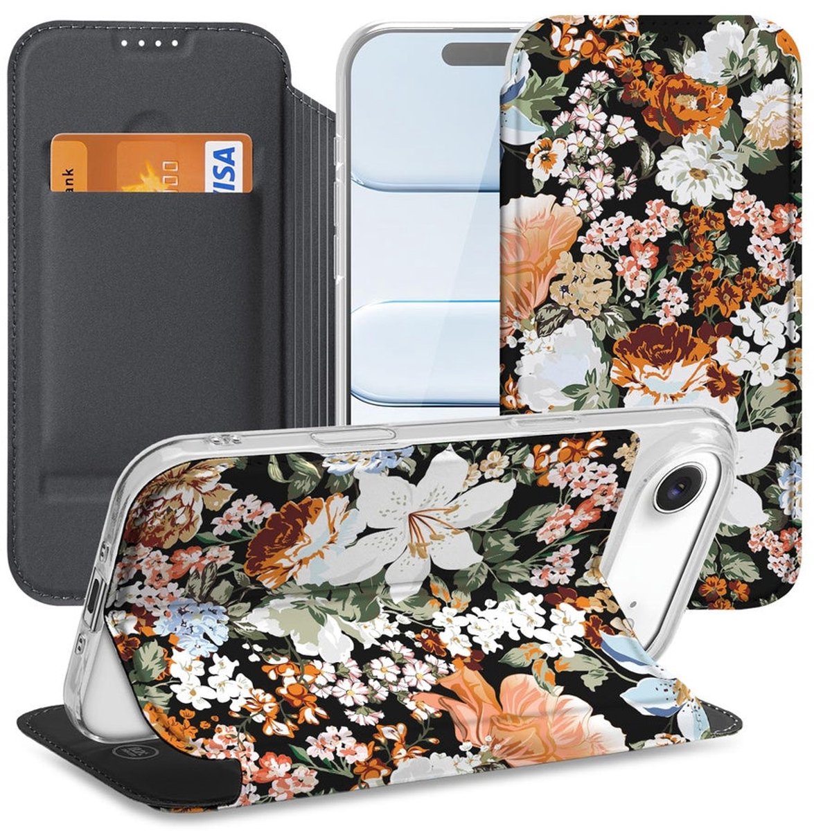 iPhone Air Flip Style Cover Dark Flowers