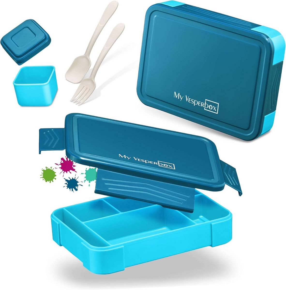 Robuuste Bento Box voor Kinderen met Vakjes - Lekvrije Lunchtrommel voor School