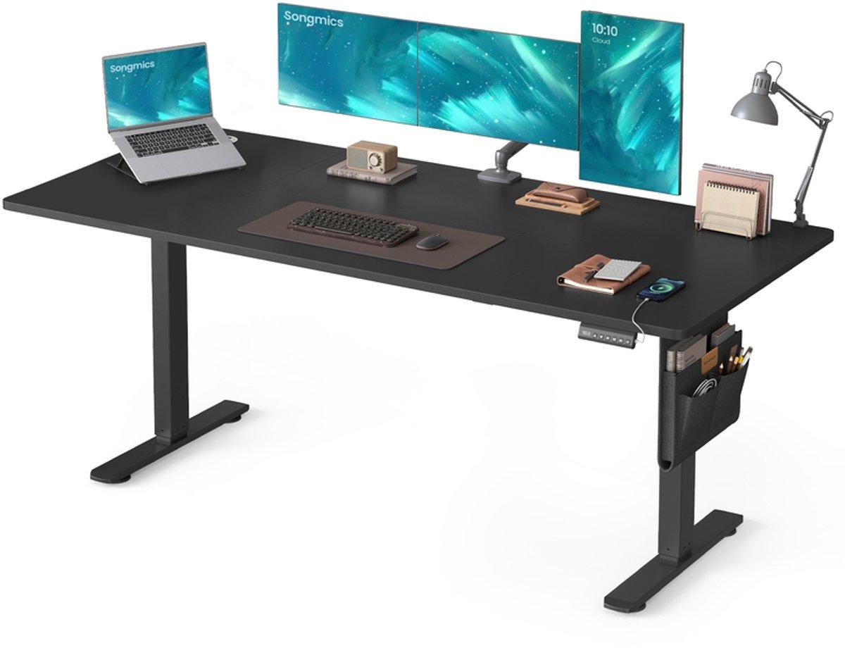 Elektrisch zit-sta bureau - In hoogte verstelbaar - 180 x 80 cm - Inktzwart