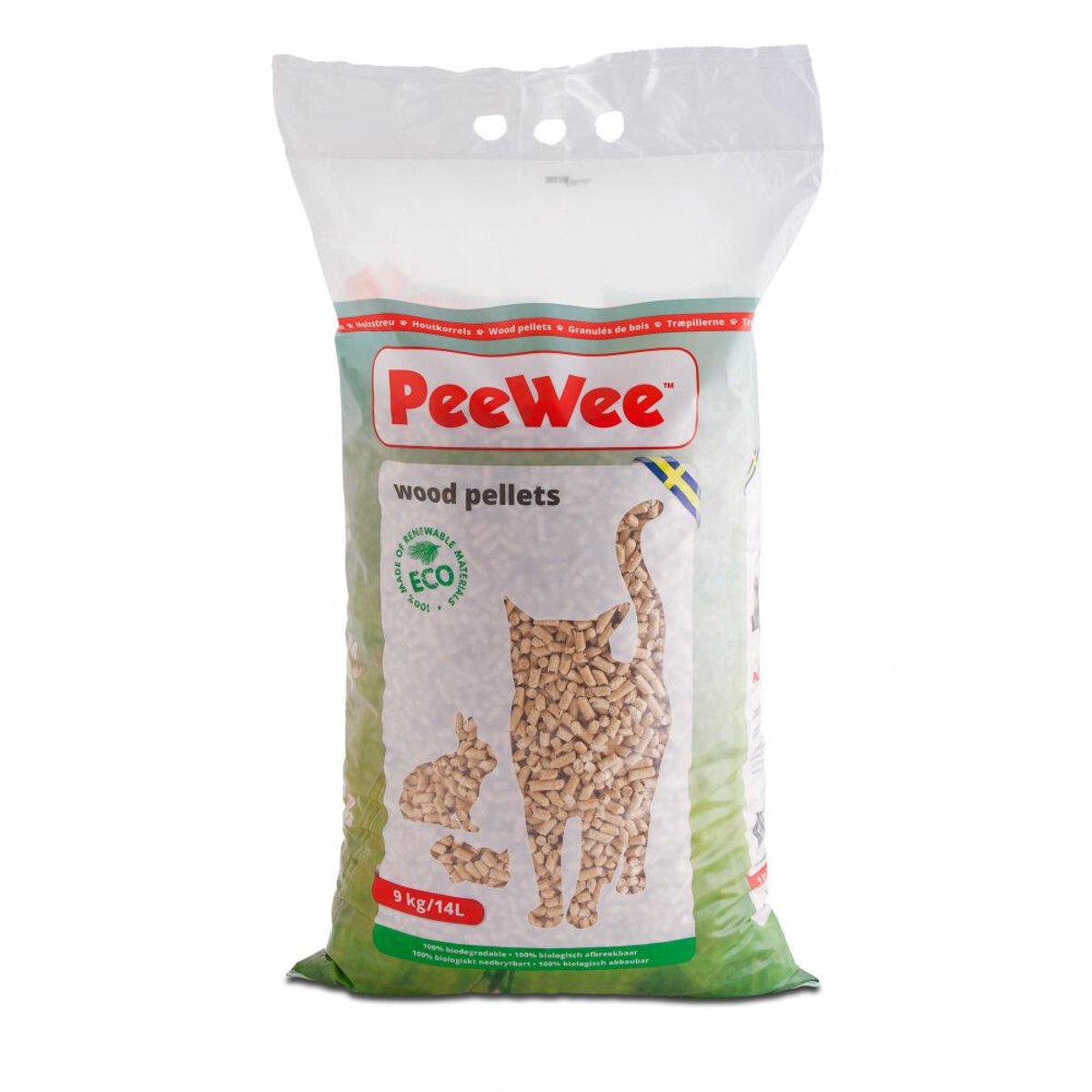 PeeWee Houtkorrels - 2 x 9 kg - Voordeelverpakking
