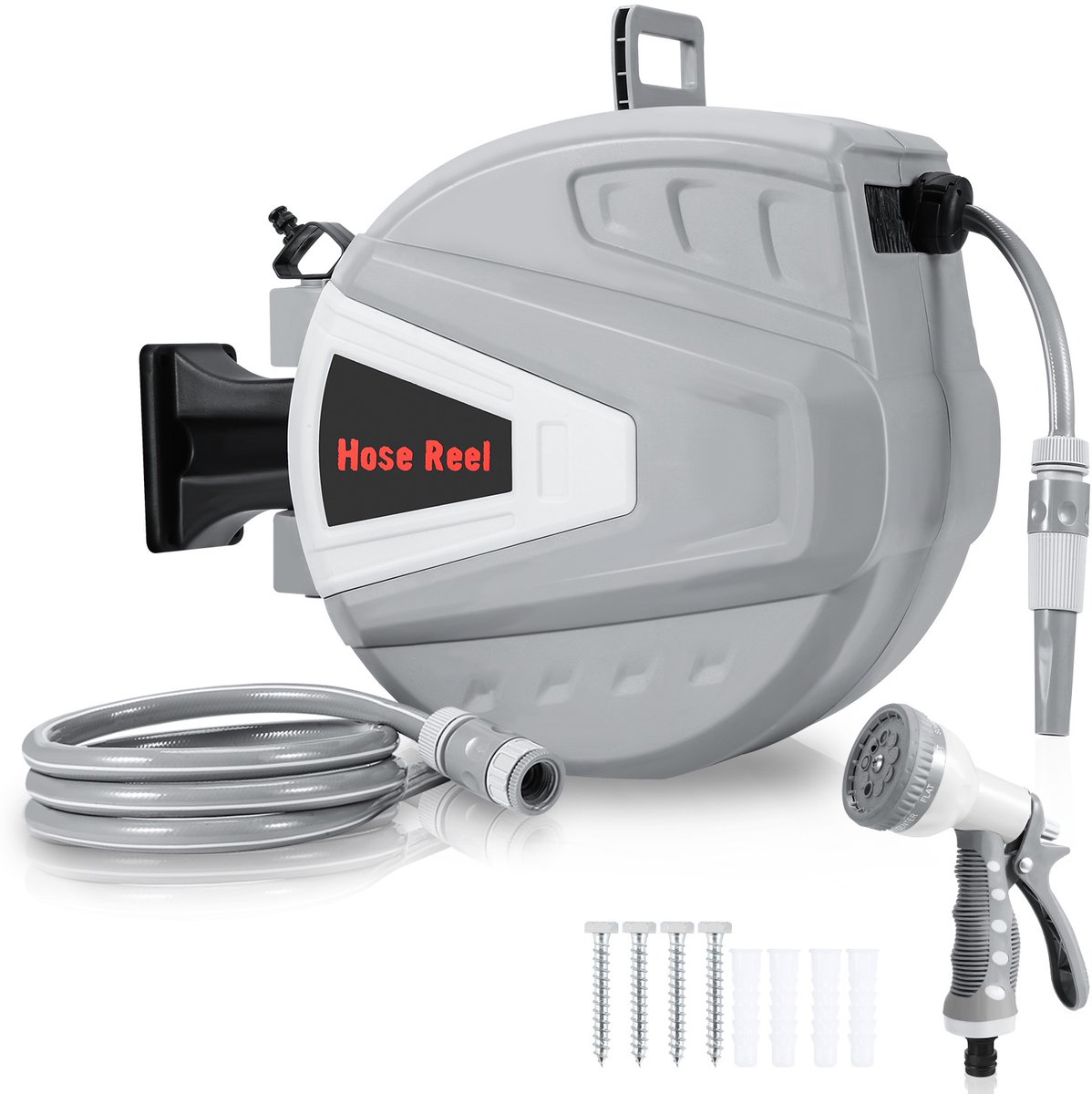 Wandslangenbox 30M Slanghaspel - Automatische Tuinslanghaspel met Wandmontage - Incl. 2 Meter Aansluitslang - Draaibaar & UV-bestendig - Voor Tuin & Terras