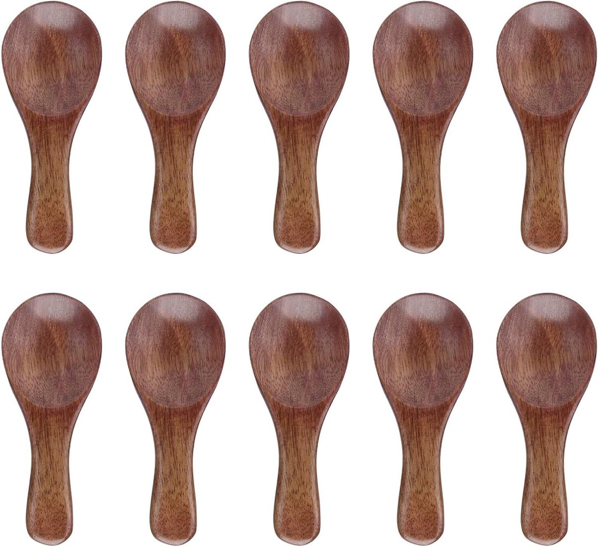 Houten lepels voor keukenkruiden, koffie, thee - set van 10 stuks