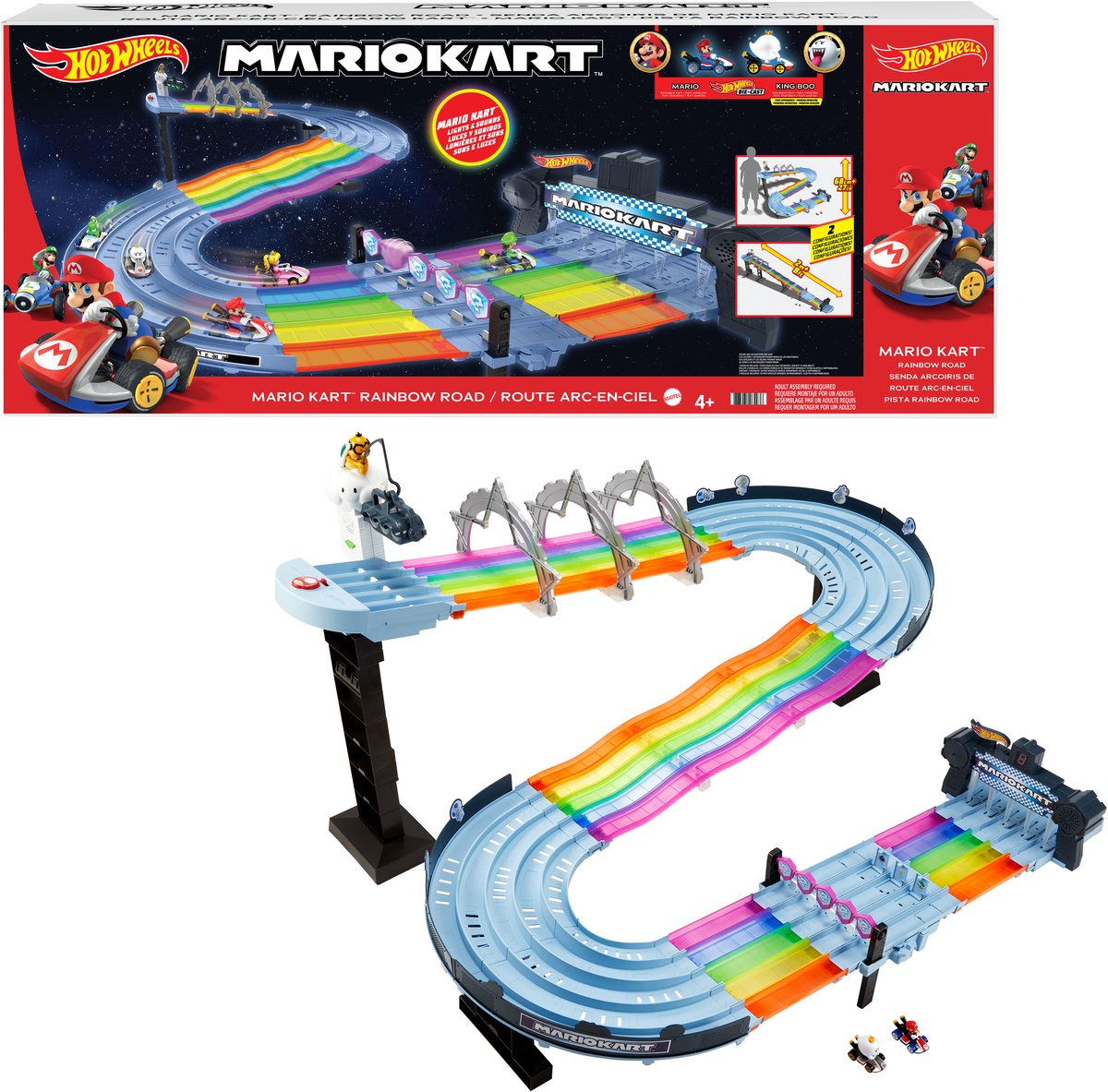 Hot Wheels Mario Kart Regenboog Raceset Speelset — afbeelding 2
