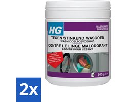 2 x HG Tegen Stinkend Wasgoed Wasmiddeltoevoeging 500 gr - Wasmiddel Tegen Geur - Wasmiddel Voor Stinkende Was - Wasverfrisser - Wasmiddel Toevoeging - Wasgoed Geur Neutraliseren