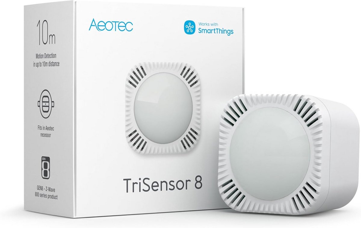 Draadloze 3-in-1 Z-Wave Multisensor: Beweging, Temperatuur en Lichtdetectie