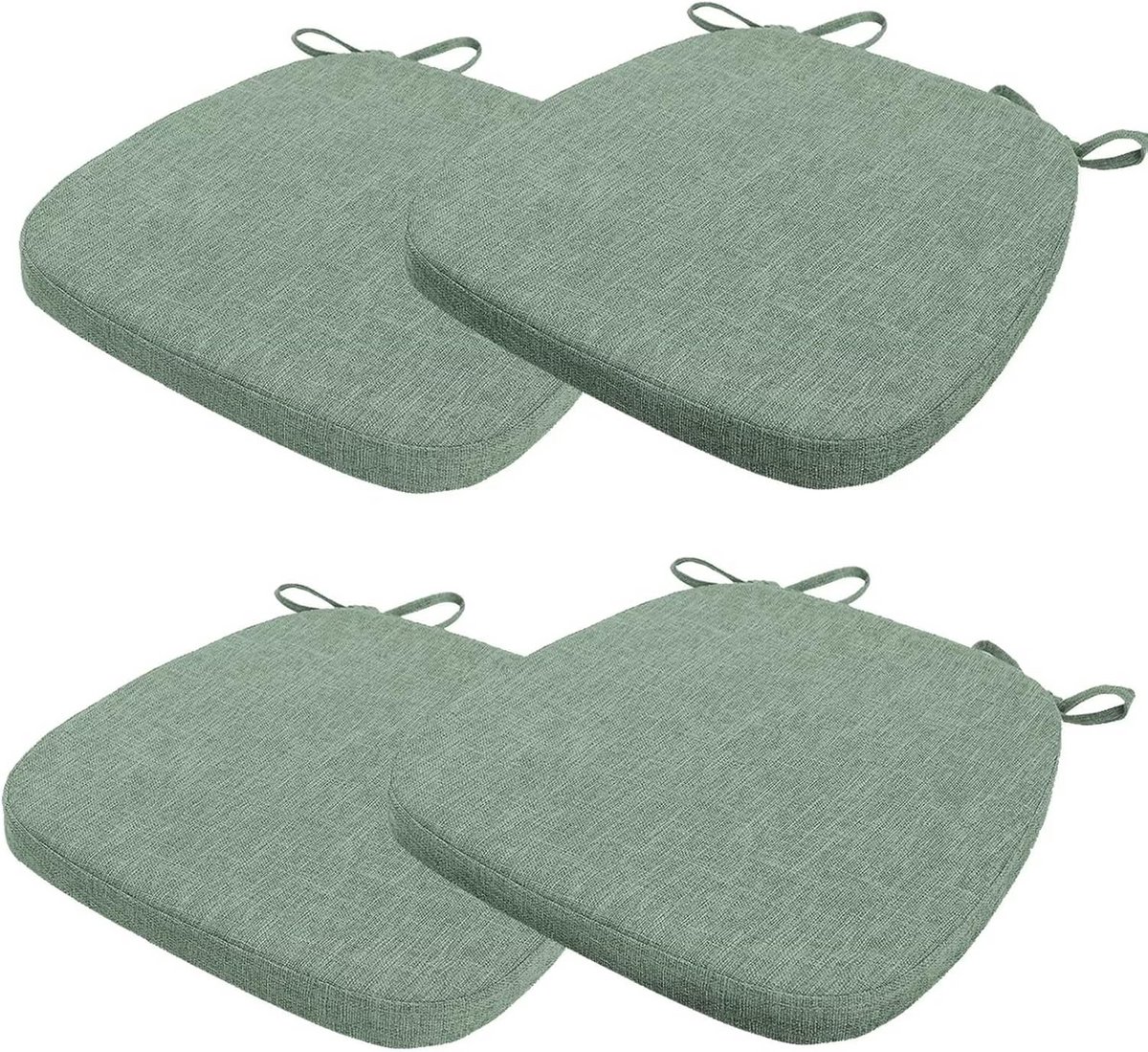Set van 4 Stoelkussens met Bevestigingslinten - Antislip en Wasbaar Zitkussen - 40x38 cm