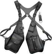 ANSNOW Anti-Diefstal Okseltas Voor Heren Dames Onderarmholstertas Onderarmschoudertas Dubbele Schouderokseltas Voor Reizen Buiten/Donker Bruin