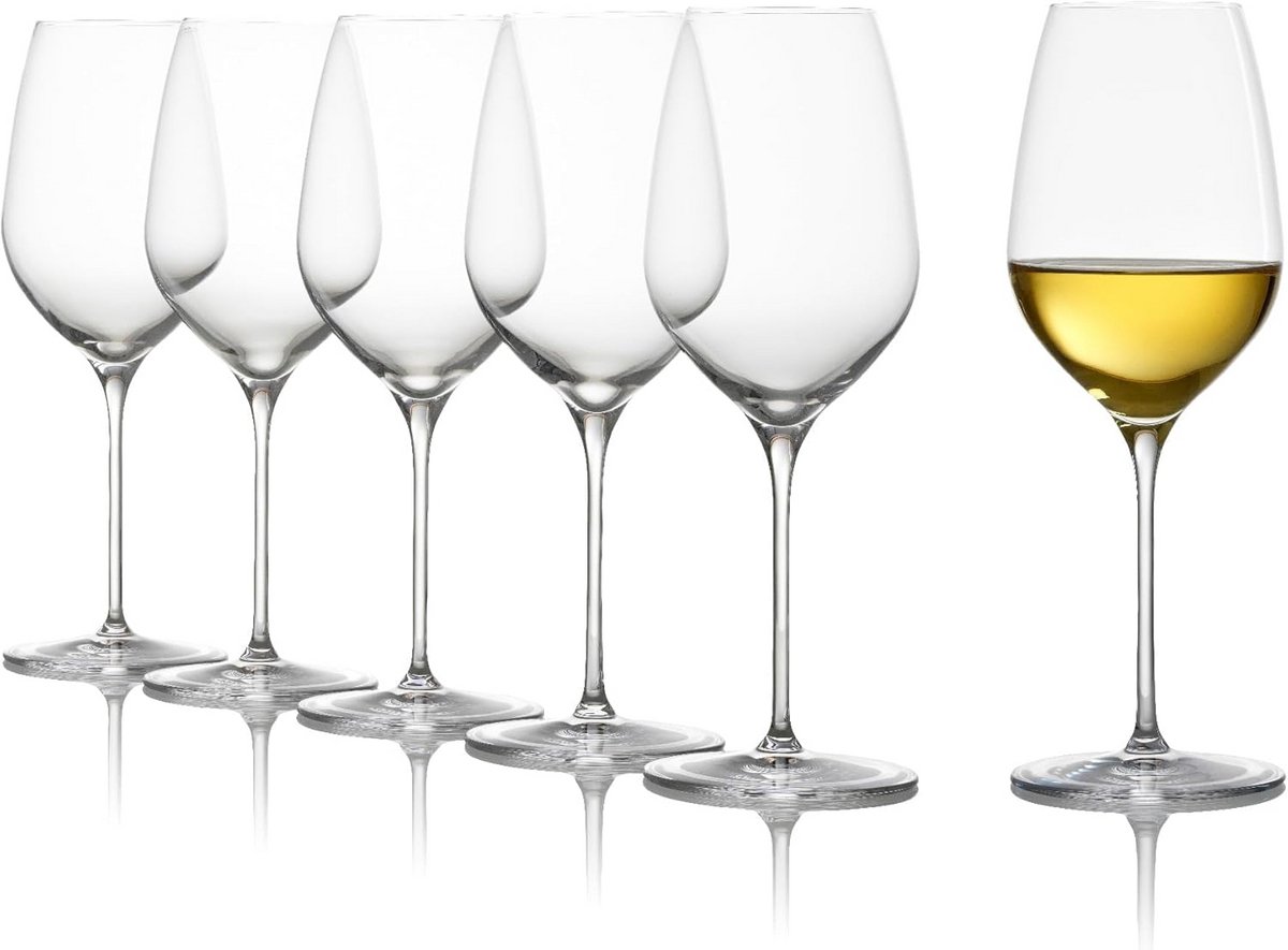 Set van 6 Elegante Witte Wijnglazen voor Fino en Lichte Wijnen