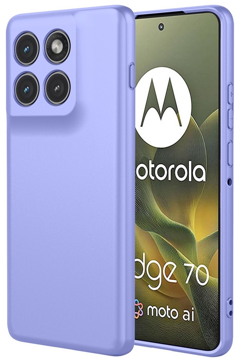 Hoesje geschikt voor Motorola Edge 70 - Phonesta Soft Silk Silicone Back Cover - Paars