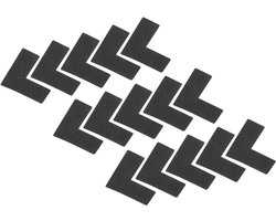 15 stuks 5s locatiemarkering hoek 2 x 2 x 0,79 inch inkeping L-vorm vloermarkering voor kantoor tafelblad bureau magazijnvloer zwart