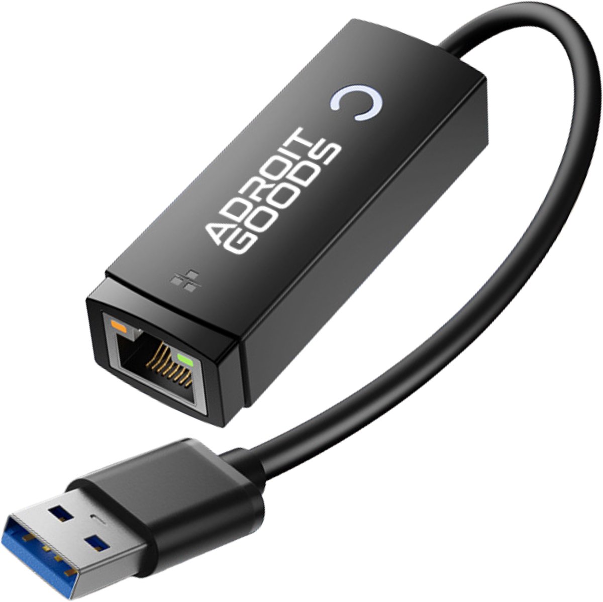 AdroitGoods USB-A Ethernet koppel Adapter 1000Mbps USB 3.0 - Compacte LAN Adapter - Stabiel Bedraad Internet - Plug & Play - Duurzaam Ontwerp