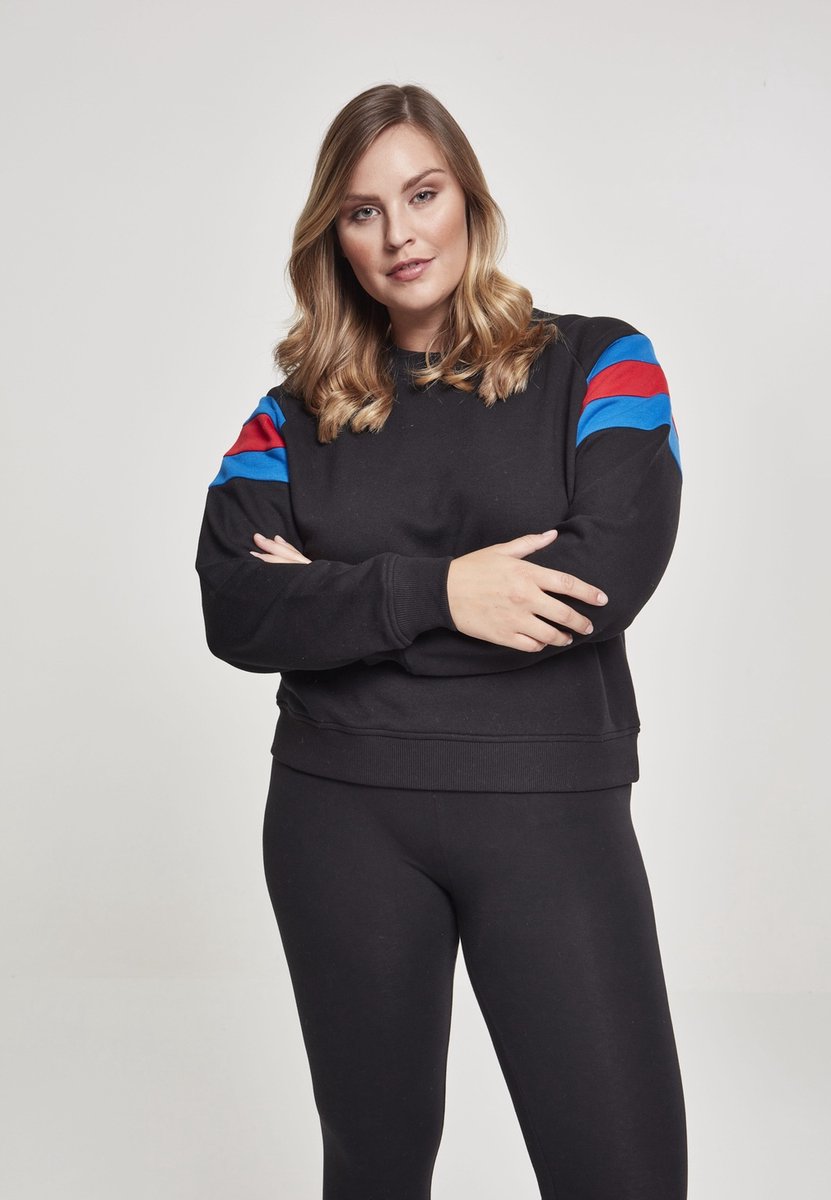 Urban Classics Sleeve Stripe Crew Sweater/trui L Zwart