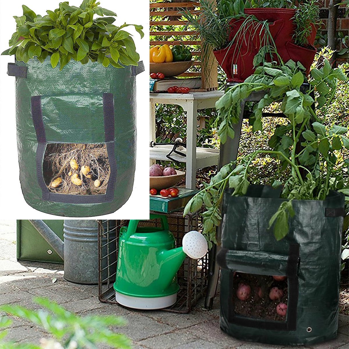 Kweekzakken - Tuinzakken - Moestuin zak - Groente kweken - Moestuin - 2 stuks - Groenten - Aardappelen kweken - CHPN