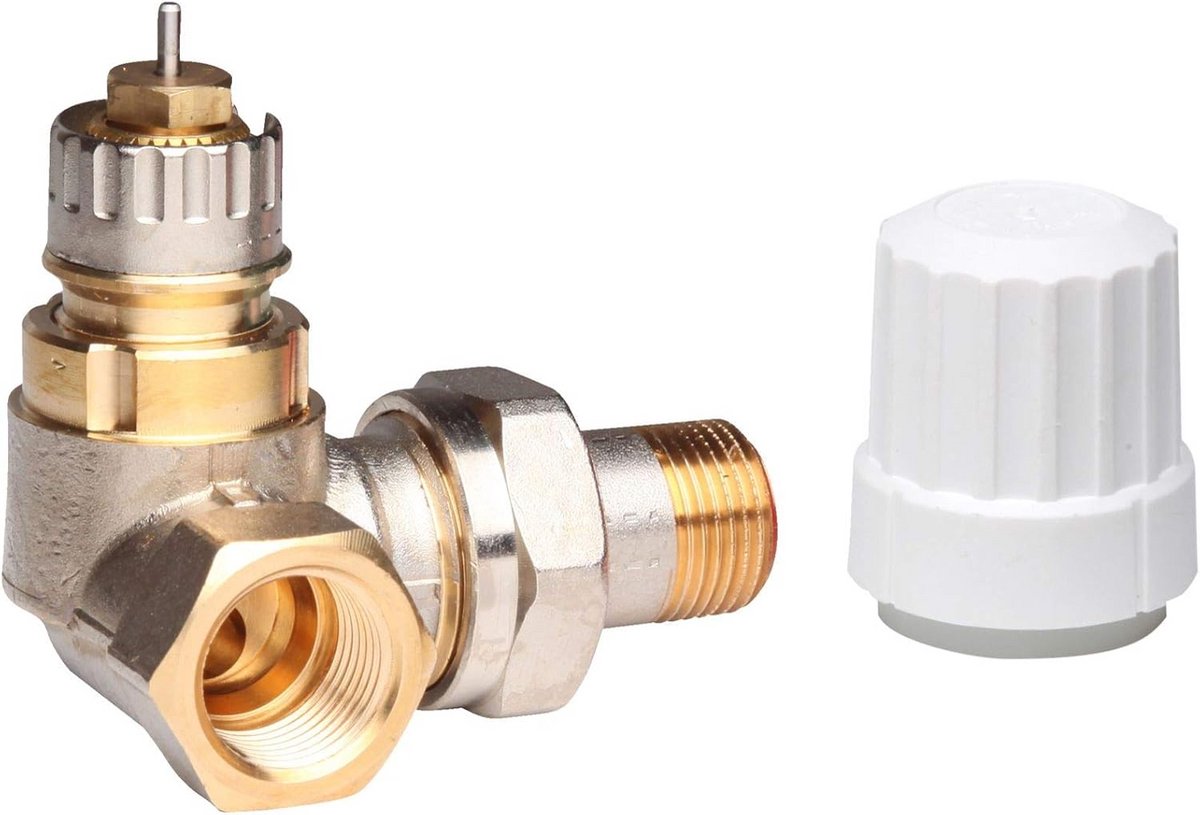 Regelbare Haakse Thermostaatkraan voor Radiator - 3/8 Inch Linker Uitvoering