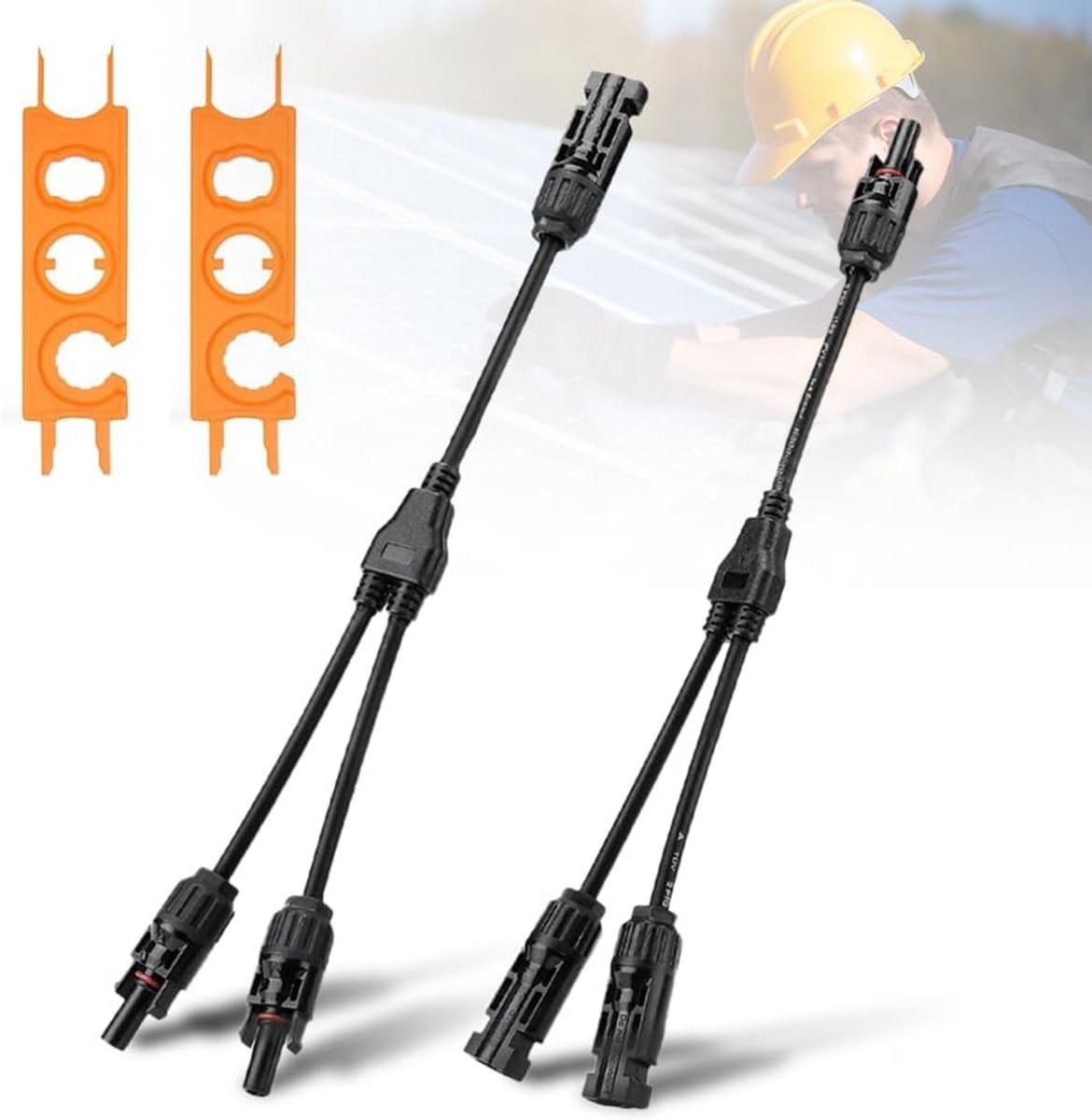 4mm² Zonnepaneel Kabel met MC4 Y-Connector voor Seriëleelleschakeling