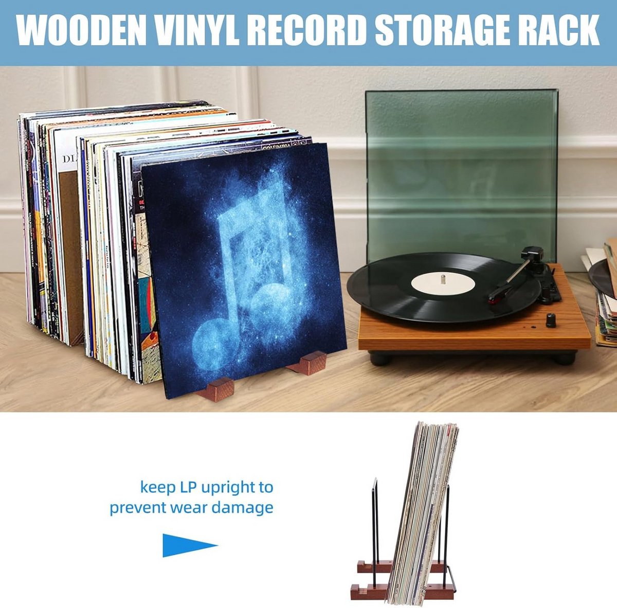 Stijlvolle Houten Houder voor Vinylplaten, LP's, Fotoboeken en Tijdschriften — cadeau in Wonen & Interieur - foto 5