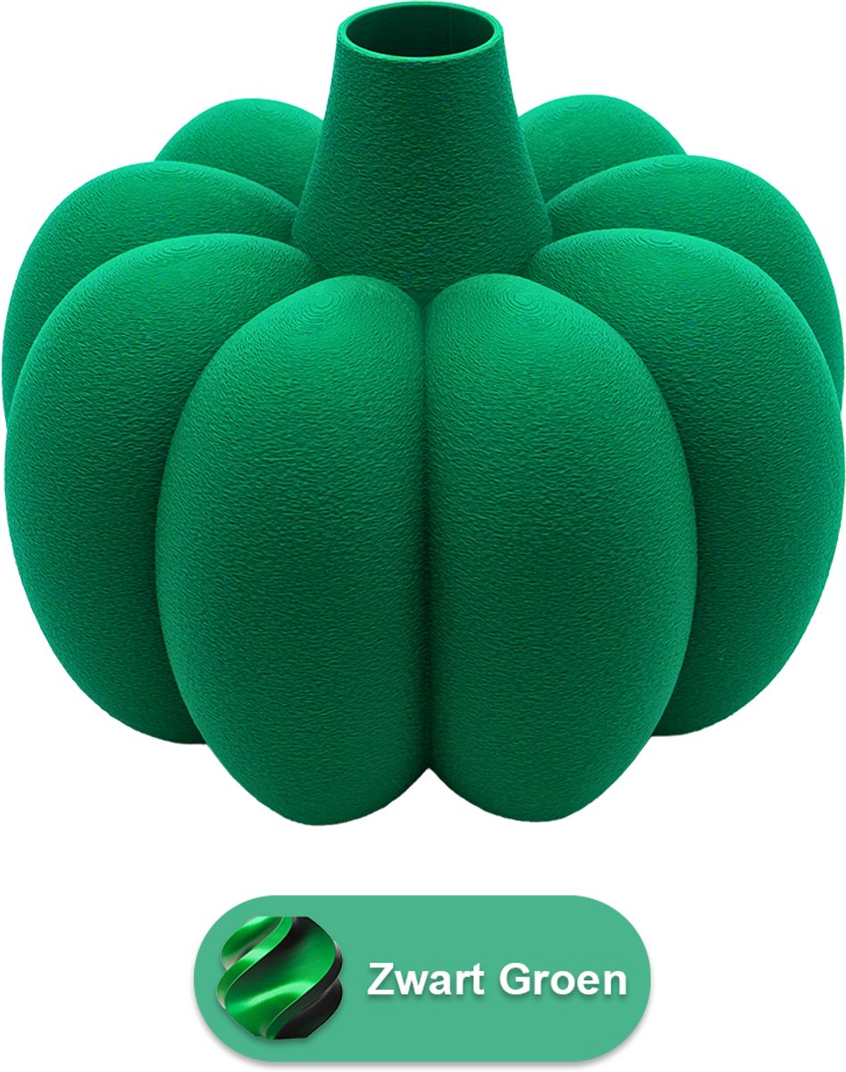 Lovora Pomela organische vaas – Decoratieve vaas - Zwart / Groen - 3d geprinte vaas – geschikt voor droogbloemen