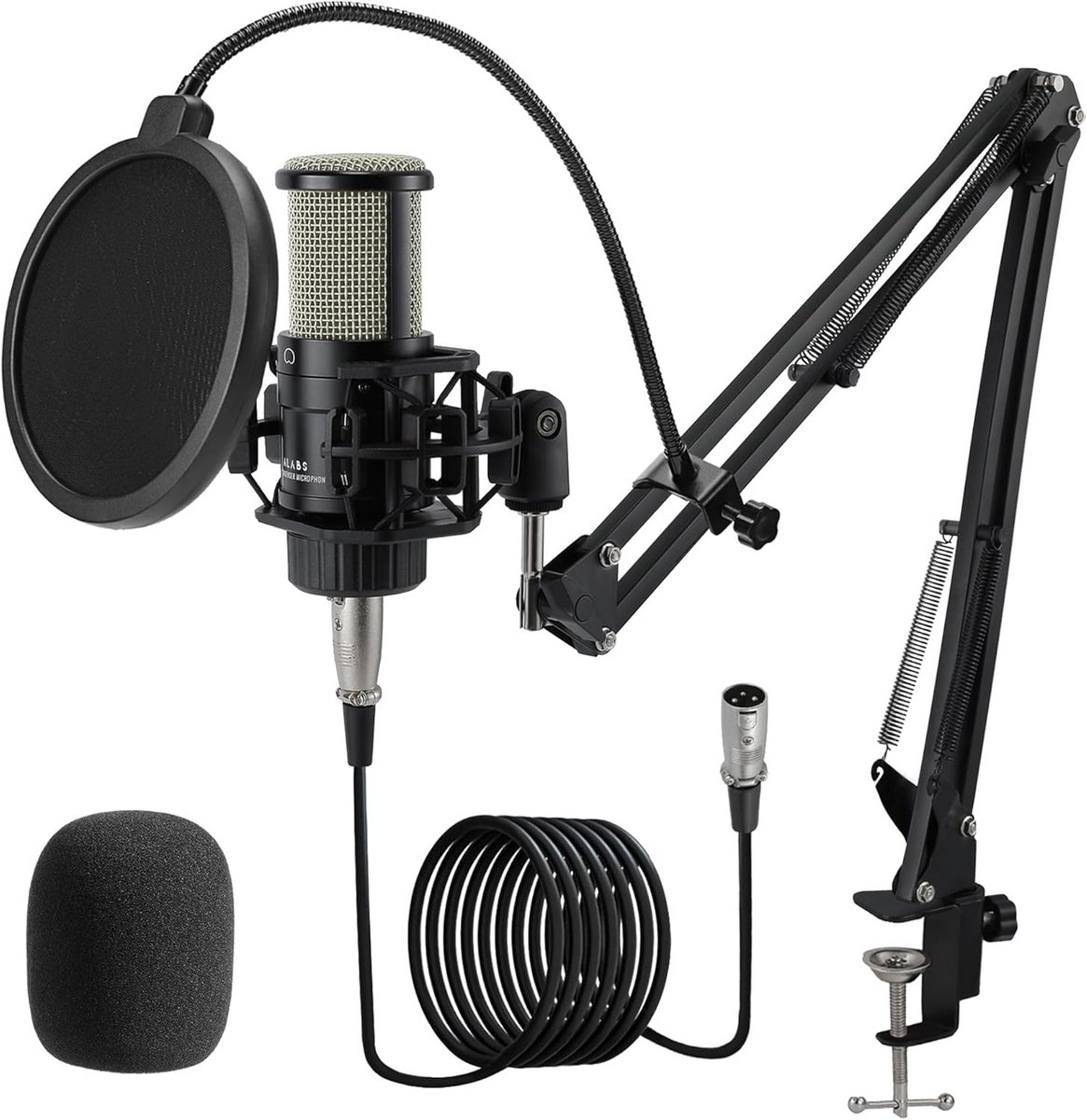 Professionele Cardioïde Condensatormicrofoonset voor Podcasting en Streaming
