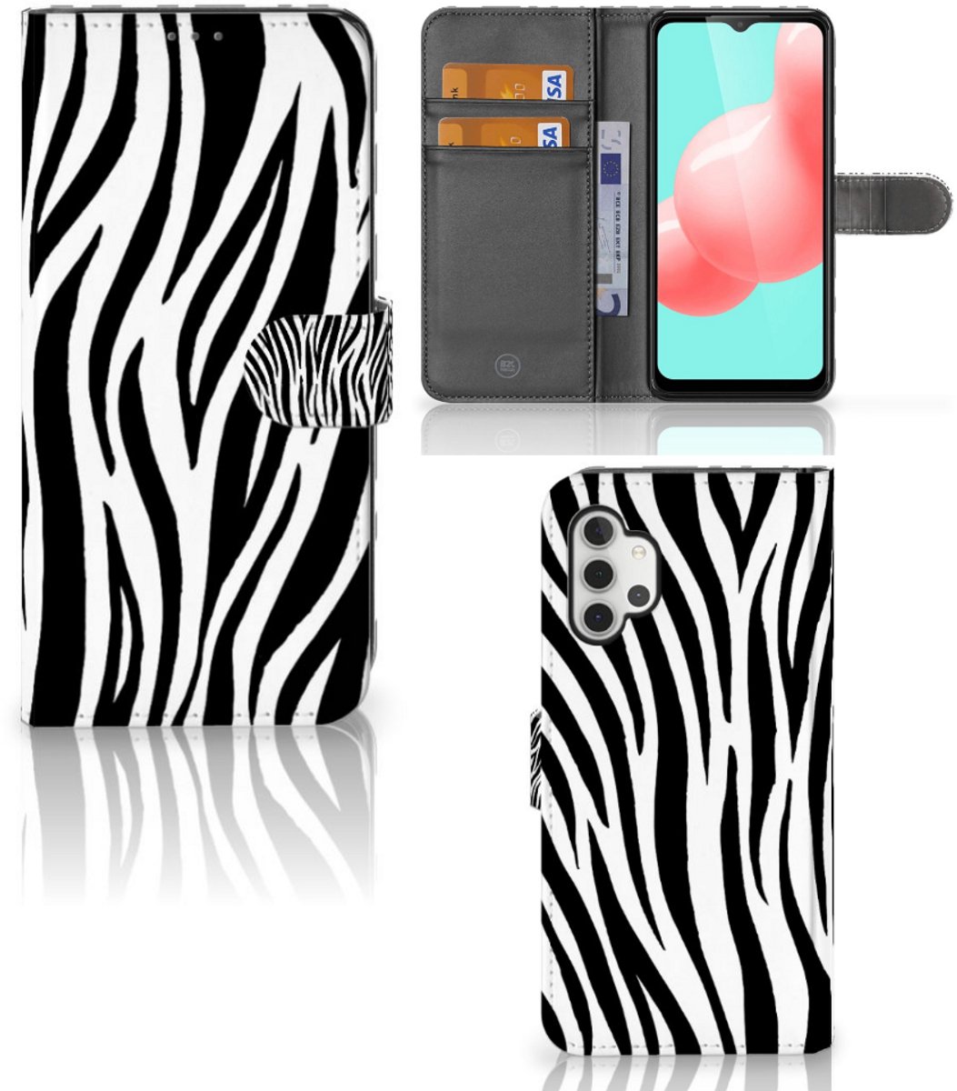 Samsung Galaxy A32 5G Telefoonhoesje met Pasjes Zebra