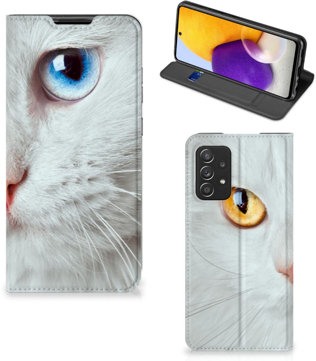 Samsung Galaxy A72 (5G/4G) Hoesje maken Witte Kat