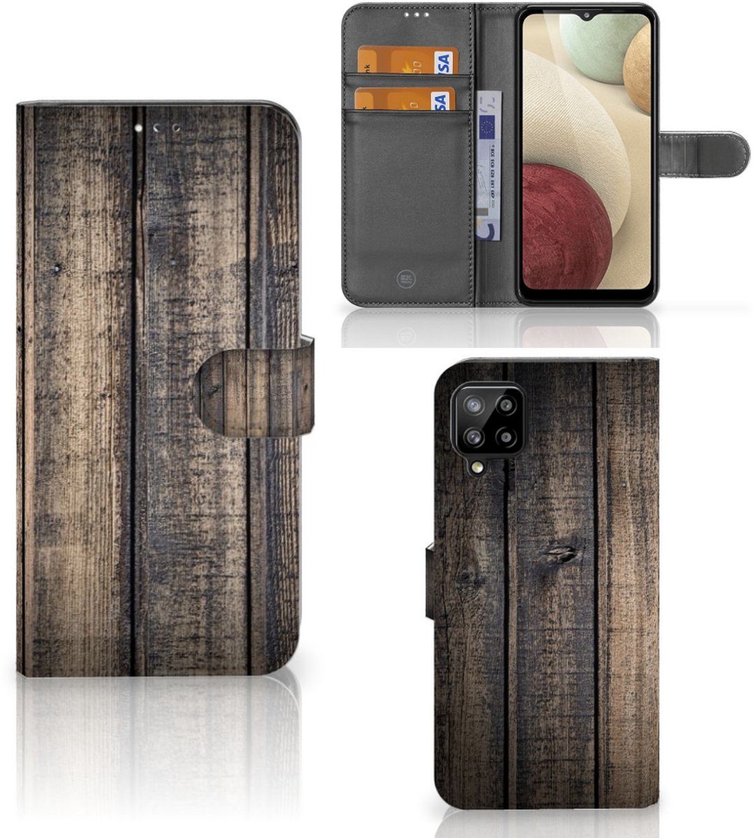 Samsung Galaxy A12 Book Style Case Steigerhout