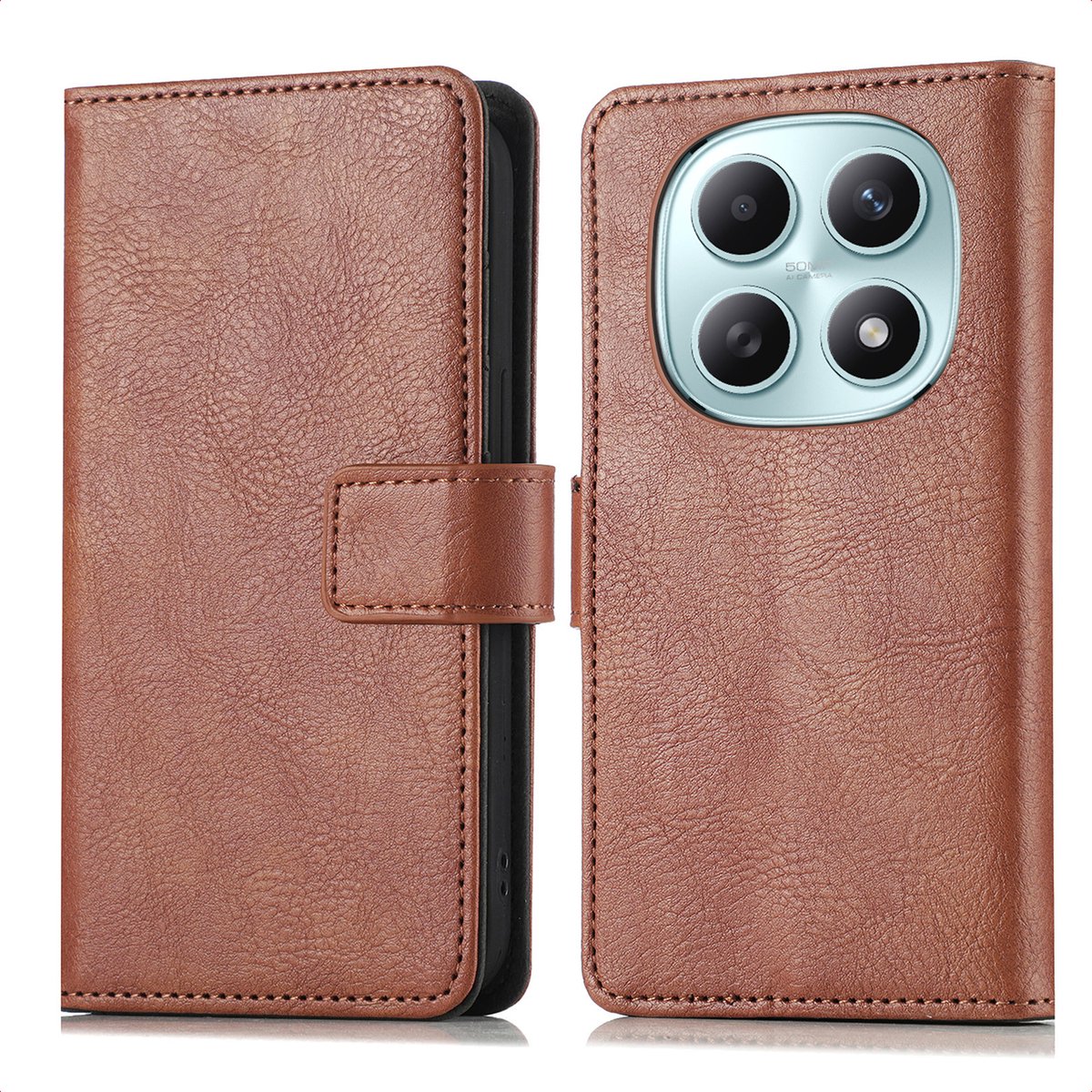 imoshion Hoesje - Geschikt voor Xiaomi Redmi Note 15 (5G) - Luxe Bookcase - Bruin