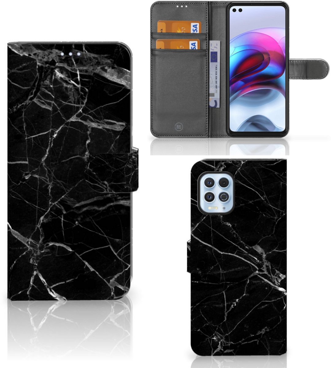Motorola Moto G100 Bookcase Marmer Zwart - Origineel Cadeau Vader