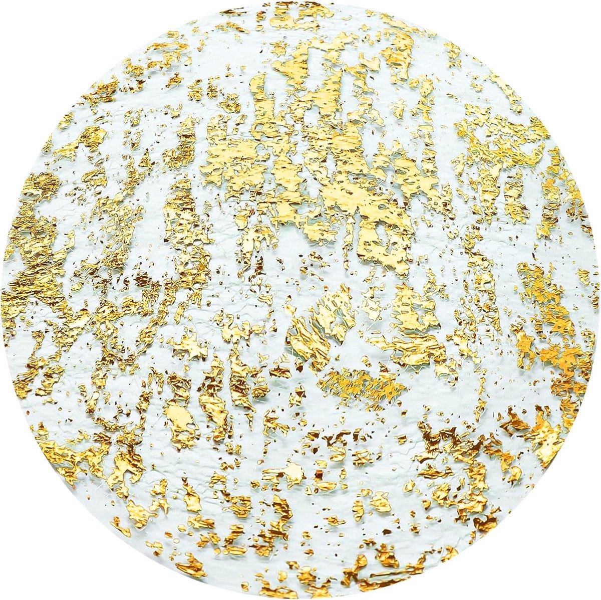 12x Ronde Placemats Goud - Dubbelzijdig & Luxe Tafelmatten met Glitter voor Diner & Feest