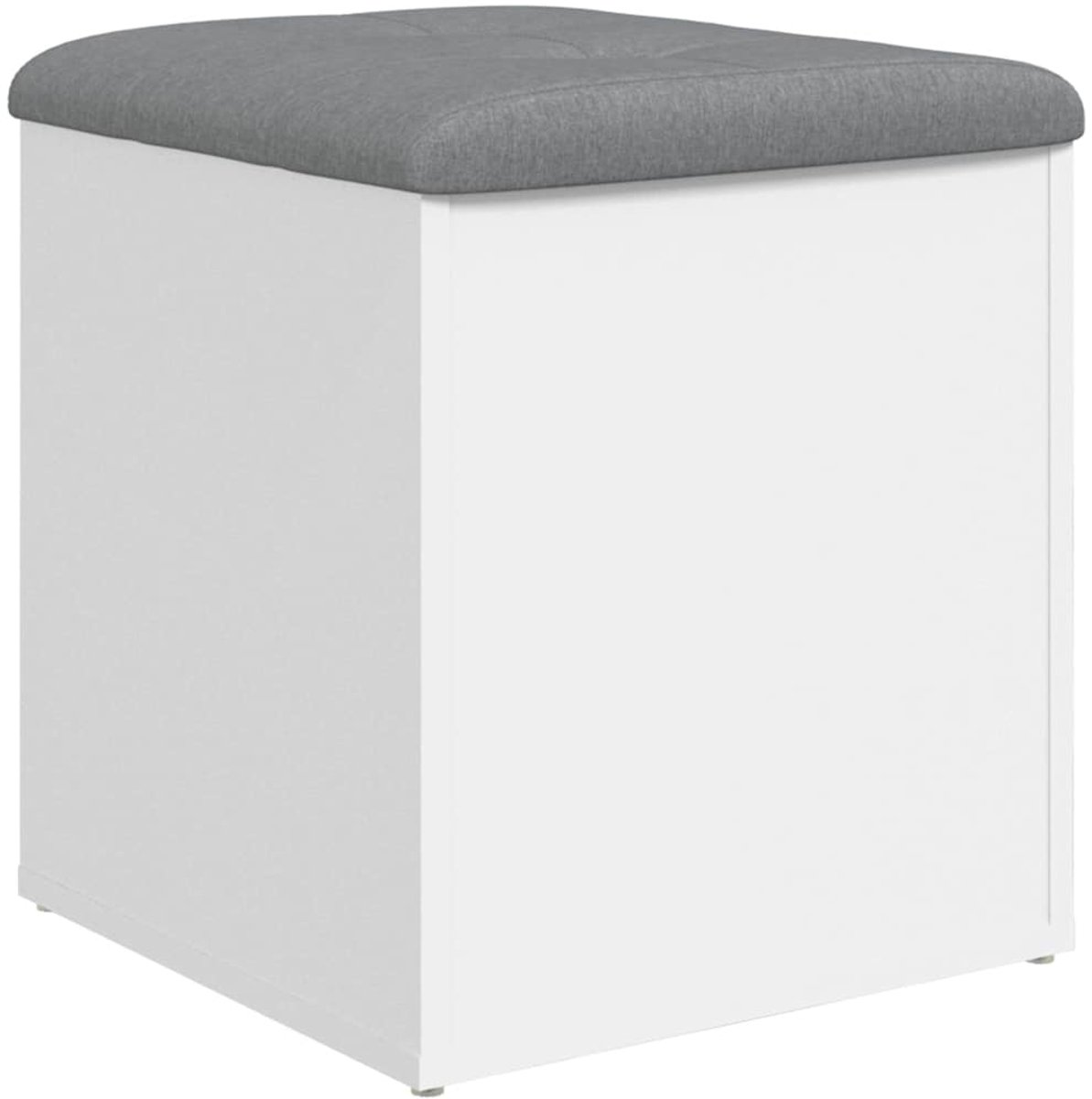 vidaXL Opbergbank - Wit - 42x42x45 - cm - Bewerkt - Hout
