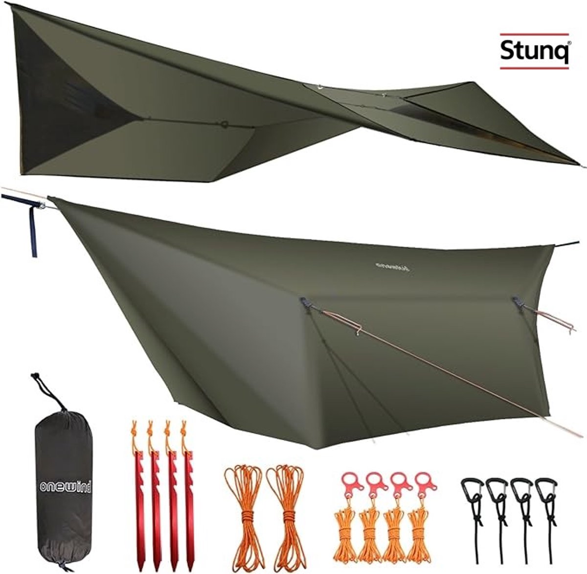 Waterdicht hangmatzeil voor buiten, lichtgewicht en compact met complete set accessoires