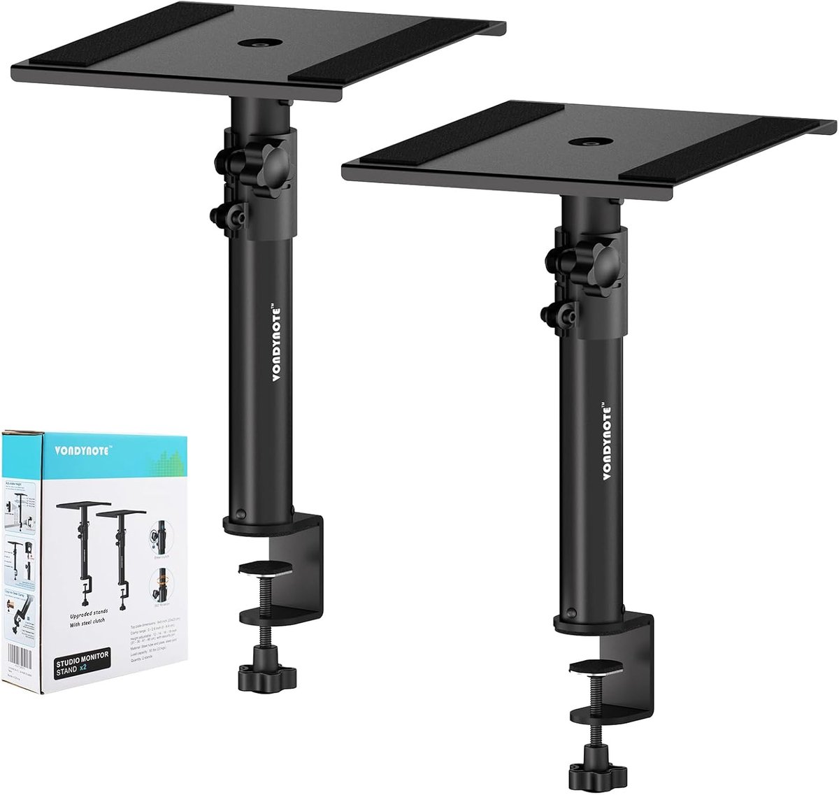 Studio Monitor Standaards voor Desktop Speakers - Set van 2 met Bureau Klem