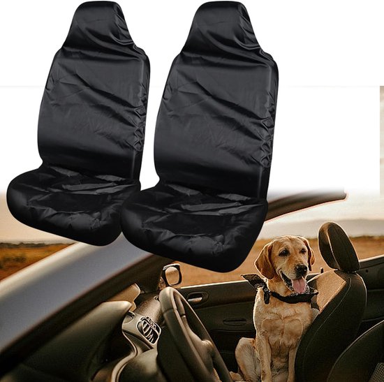 2 stuks - Autostoelhoezen - Stoelhoes - Universele Vrachtwagenstoelhoes - Universele Autostoelhoezen - Waterdicht - Voorstoelhoes - stofkap - met opbergtas - 138*56 cm - zwart van Merkloos — afbeelding 5