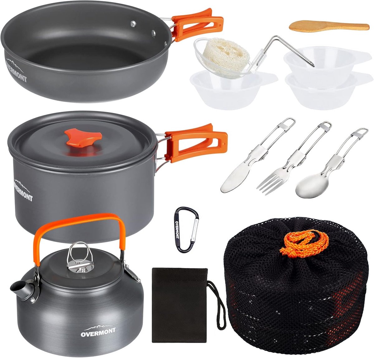 Camping kookgerei set voor outdoor activiteiten - kookpan, grillservies en picknickpot