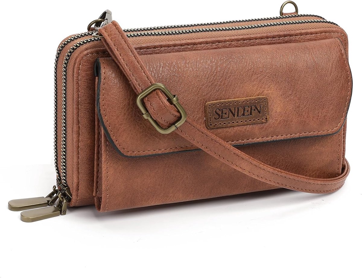 Kleine Schoudertas voor Dames - Crossbody Bag met Verstelbare Schouderriem en Dubbele Ritssluiting