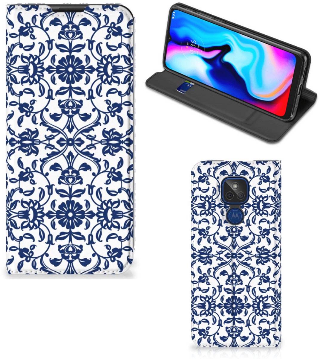 Motorola Moto G9 Play Smart Cover Flower Blue