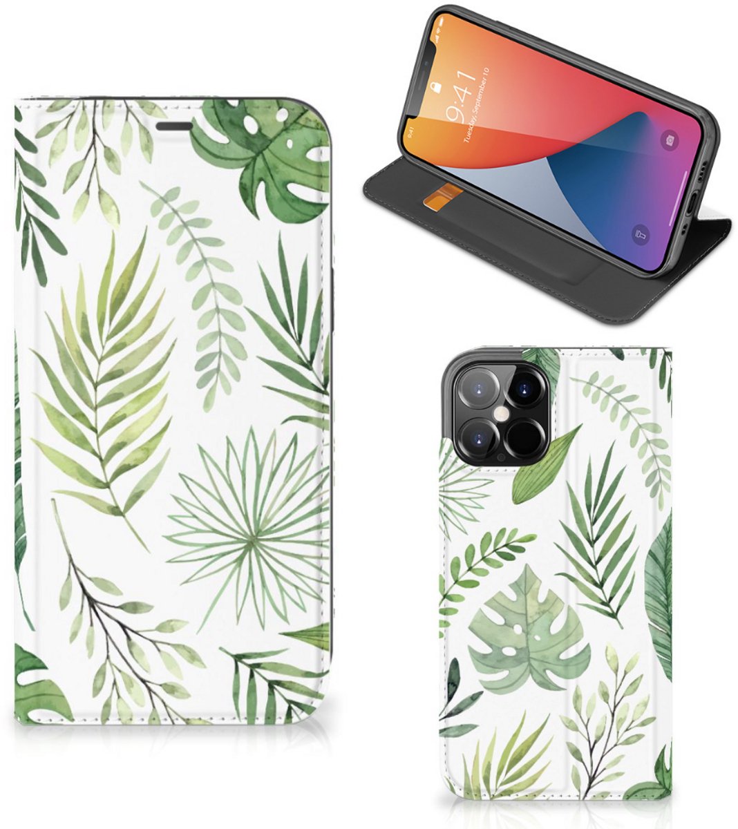 Standcase Hoesje voor iPhone 12 Pro Max Smart Cover Leaves