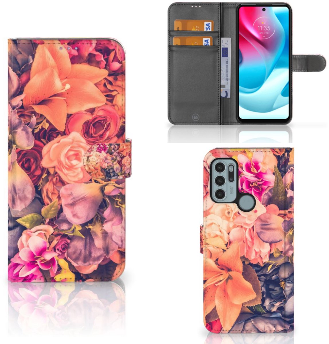 Motorola Moto G60s Hoesje Bosje Bloemen