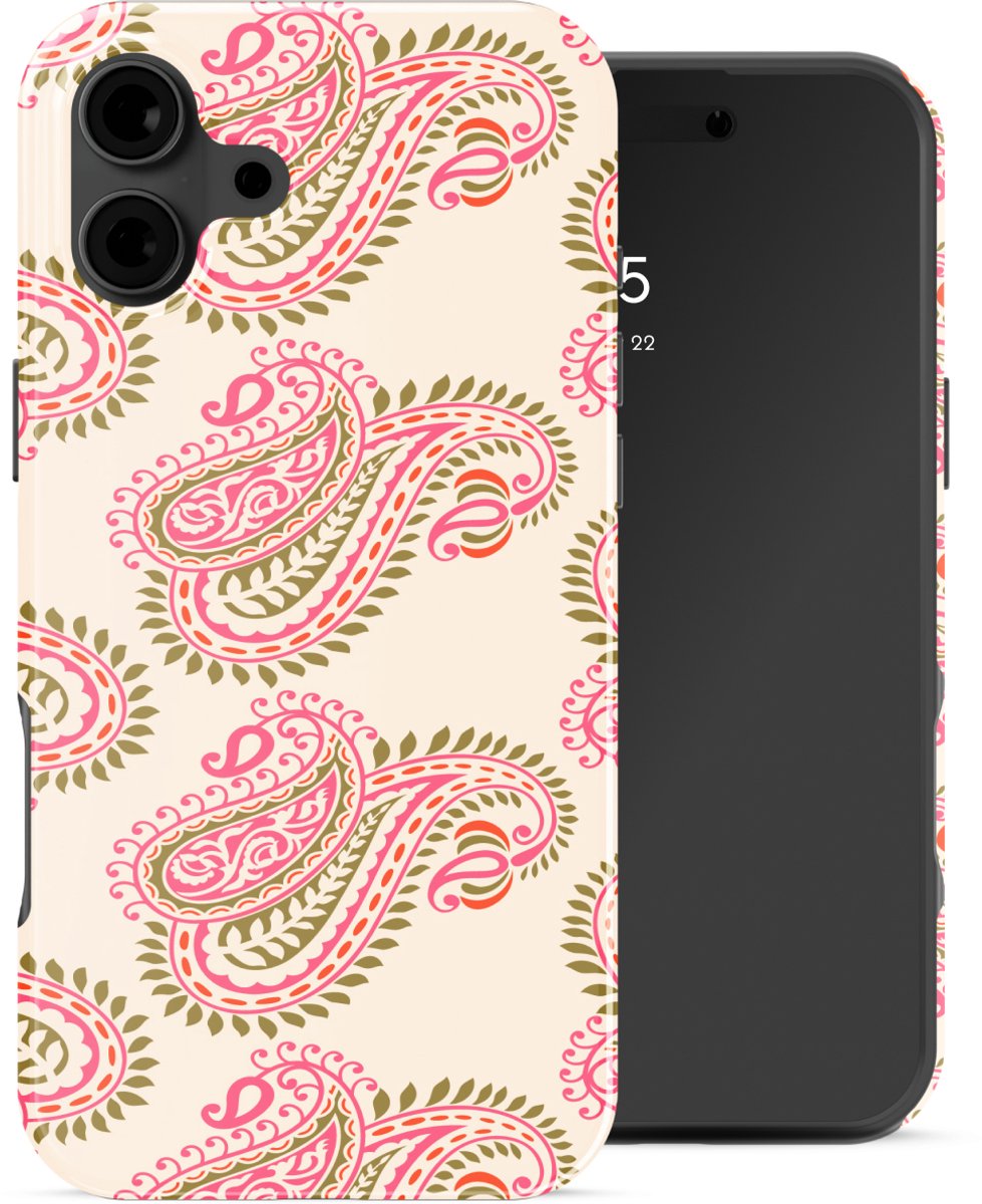 Selencia Hoesje - Geschikt voor Apple iPhone 16 - Backcover - Paisley Blush