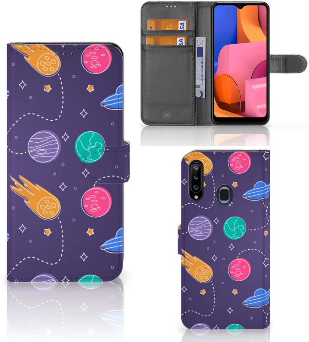Boekhoesje voor Samsung Galaxy A20s Wallet Case met Pasjes Space