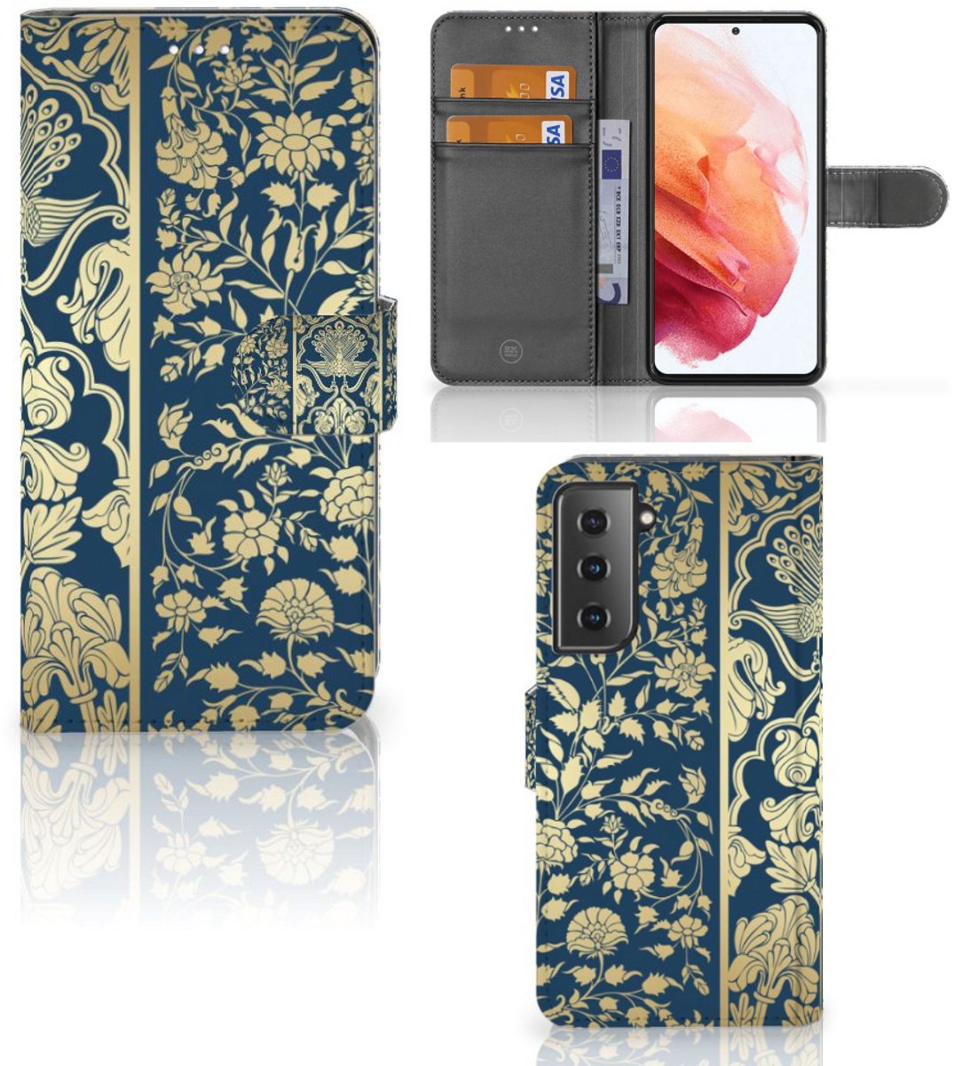 Samsung Galaxy S21 Hoesje Beige Flowers