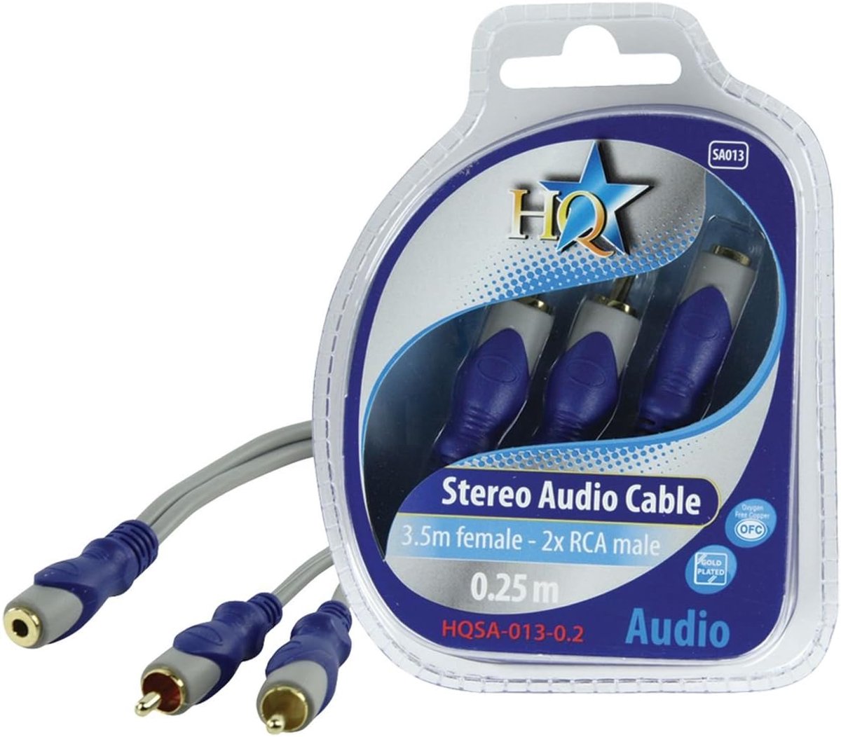 3,5 mm stereo naar 2x RCA kabel 0,2 m - geluidsverbinding voor audioapparatuur