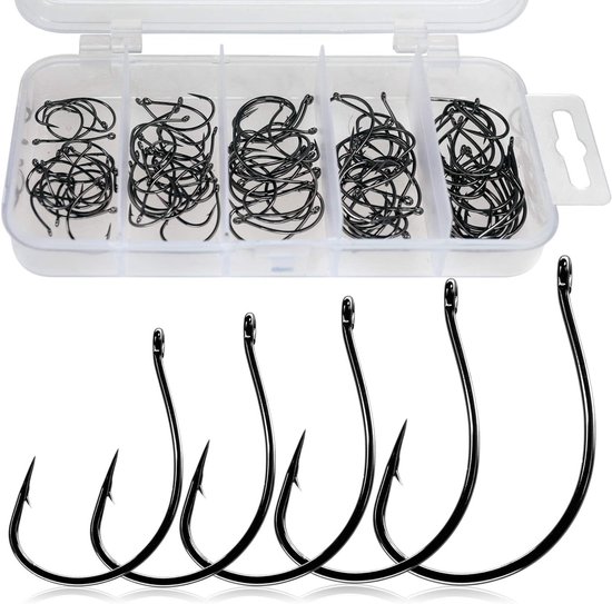50/100/250/500 stuks Vistuigen Set - Offset Worm Haken voor Dropshot Vissen — afbeelding 2