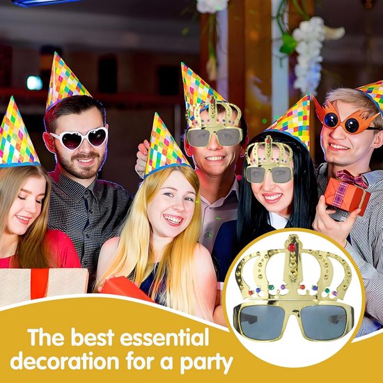 Grappige gouden zonnebril voor volwassenen - Perfect voor carnaval en feestelijke gelegenheden van Merkloos — afbeelding 2