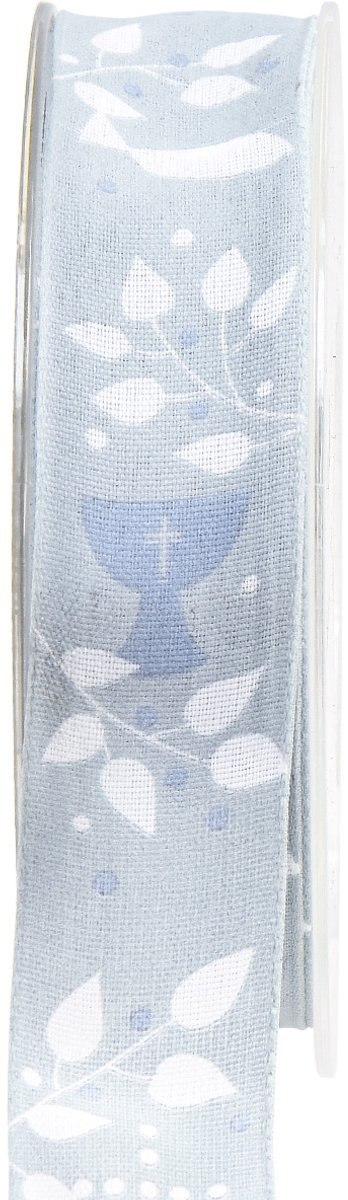 Lint voor communie, vormsel en doop - lichtblauw, 25 mm, 20 m