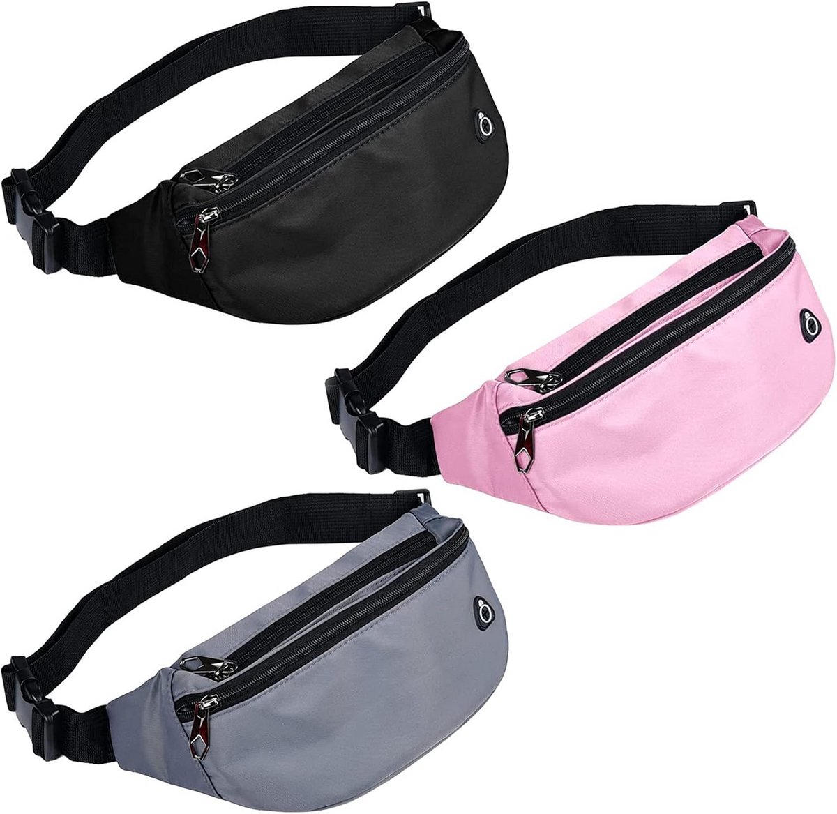 Waterdichte Heuptas voor Sport, Reizen en Wandelen - Unisex - Zwart/Roze/Grijs