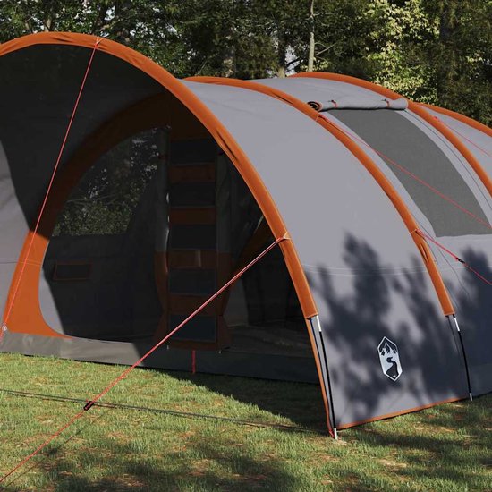 vidaXL - Tunnel - Tent - 8-Person - 8-persoons - Grijs - en - Oranje van Vidaxl — afbeelding 4
