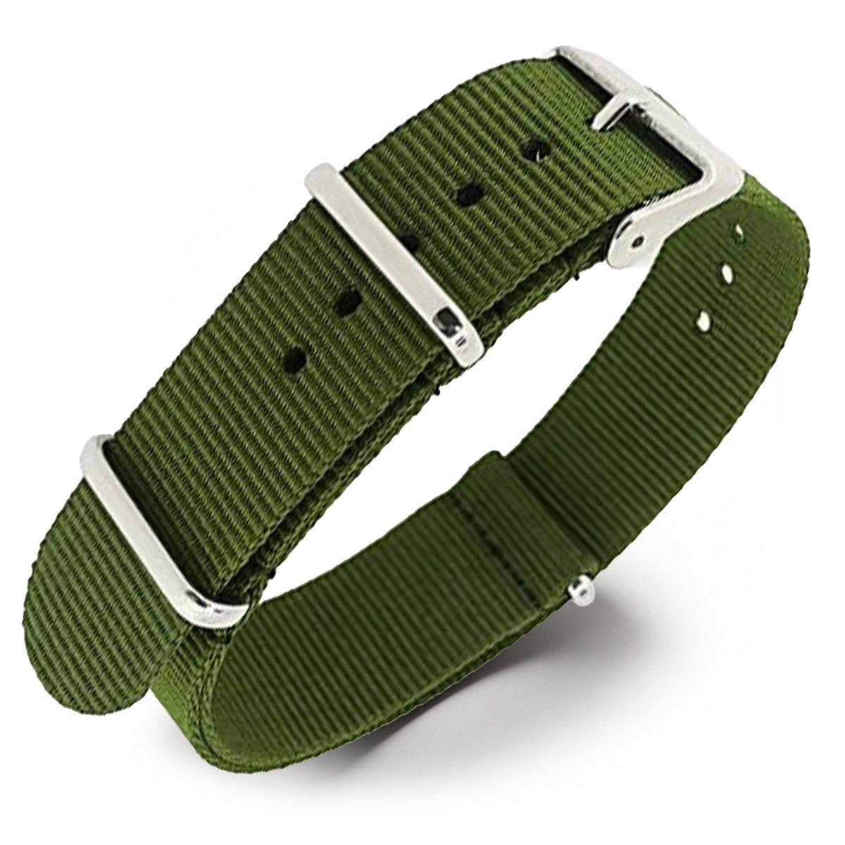 NATO Horlogeband G10 Military Nylon Strap - Legergroen 21 mm