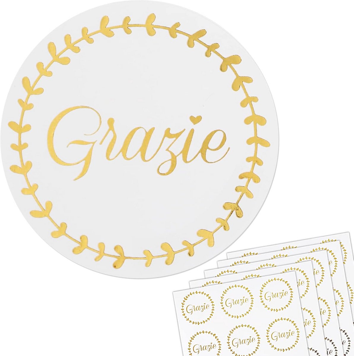 Bedankstickers 120 stuks - Zelfklevende Gouden Ronde Etiketten voor Bruiloft en Doop