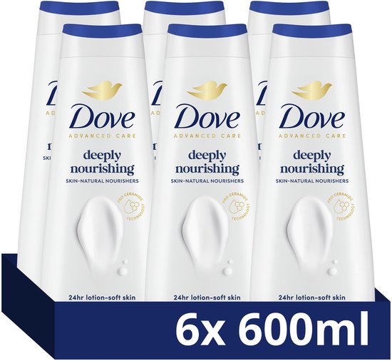 Dove - Douchegel - Advanced Care Deeply Nourishing - 6 x 600 ml - Voordeelverpakking