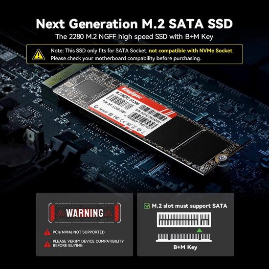 1TB M.2 SATA SSD 2280 - Razendsnelle Interne Solid State Drive voor Desktop en Laptop — afbeelding 4